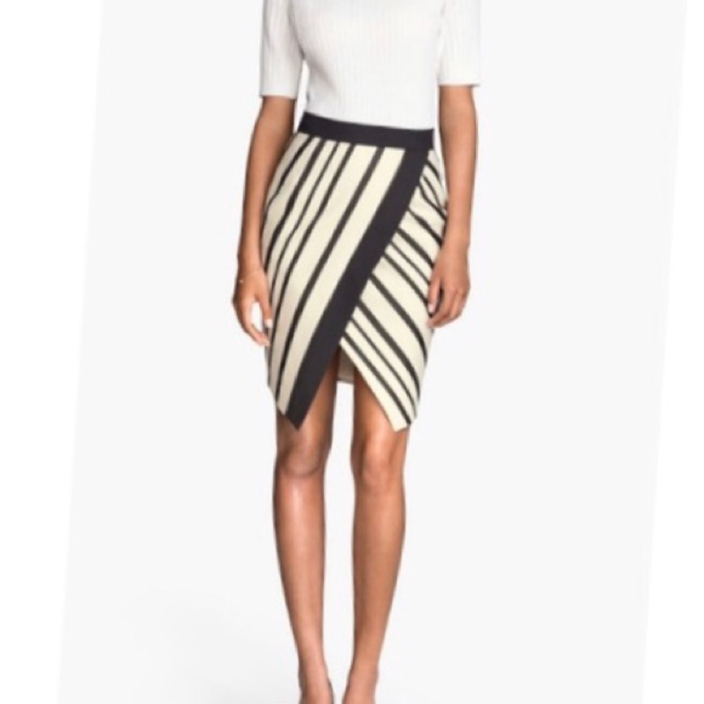 H&M striped asymmetrical skirt size 4